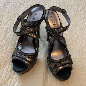 GUESS Snakeskin Heels